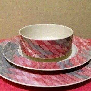 VILLEROY & BOCH Collage pattern 3-piece Dinner Set: 2 Dinner Plates,1 Soup Bowl